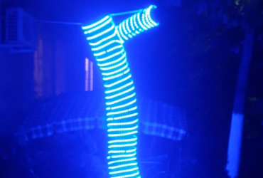 Illumination of trees and bushes. Winding, tree lighting with led tape, duralight
